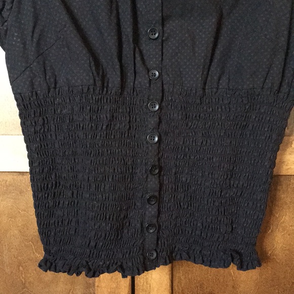 Kensie black with mute polka dot spring blouse. - Picture 3 of 4